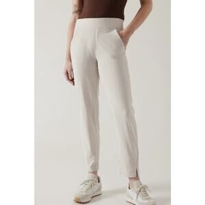 ATHLETA Brooklyn Ankle Pant Cream Abalone Lightweight Travel Sz 8P